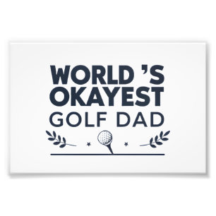 Världens Okejaste Golfpappa Vintage-Emblem Fototryck
