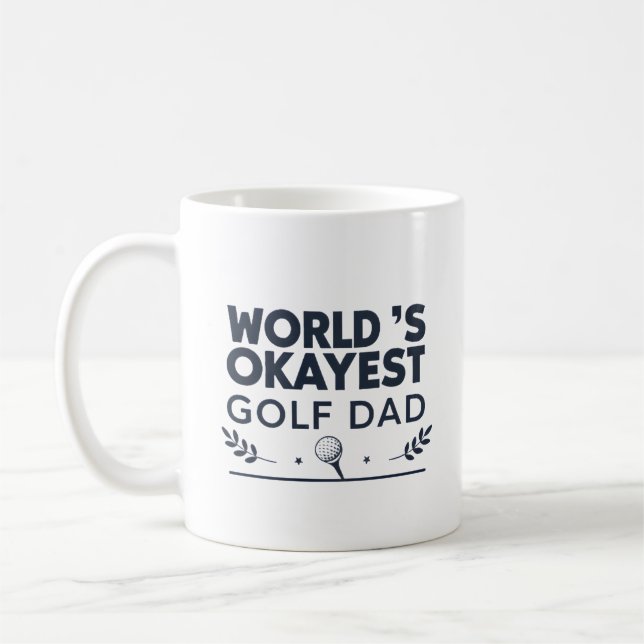Världens Okejaste Golfpappa Vintage Emblem Kaffemugg (Vänster)