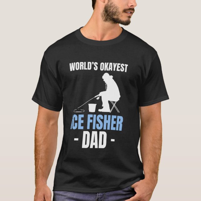 Världens okejaste isfiskarfar fars dag isfiske t shirt (Framsida)