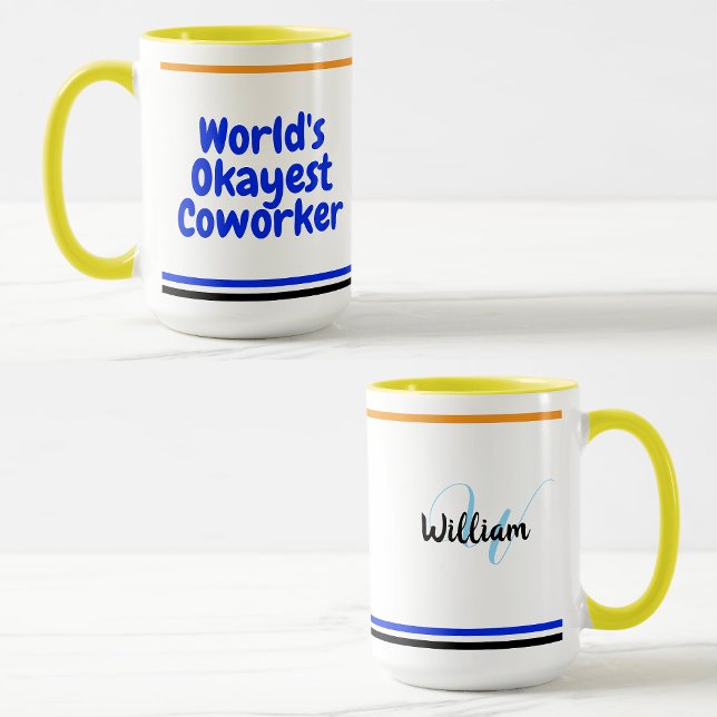 Världens Okejaste Kollega | Skräddarsydd Rolig Hum Mugg (World's okayest coworker mug
)
