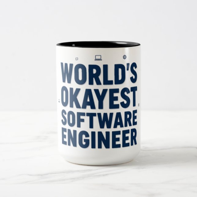 Världens okejaste mjukvaruingenjör rolig kaffemugg (Center)