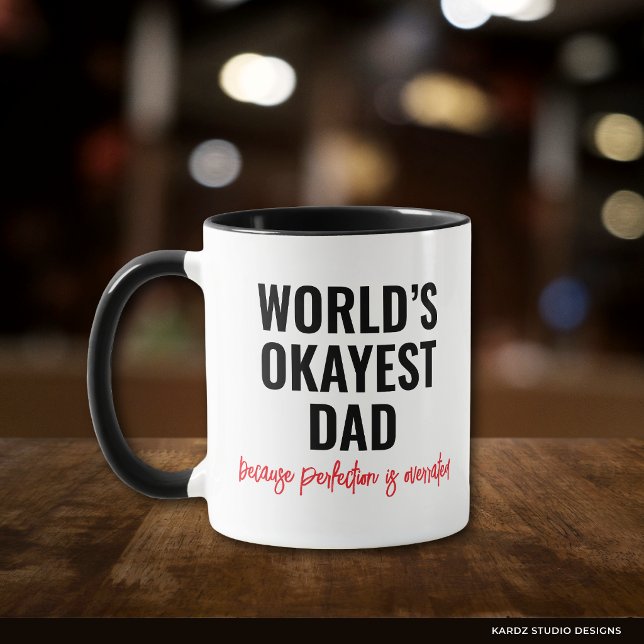 Världens okejaste pappa - rolig citat mugg (Design repeats front and back.)
