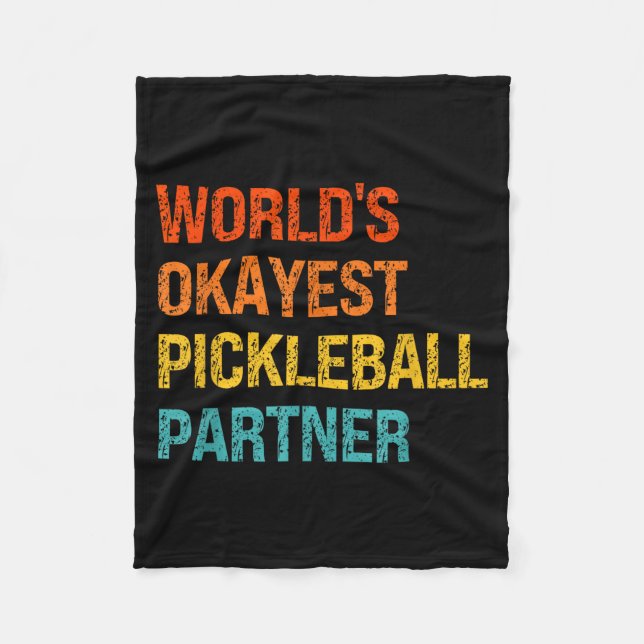 Världens okejaste pickleball-partner rolig pickleb fleecefilt (Framsidan)