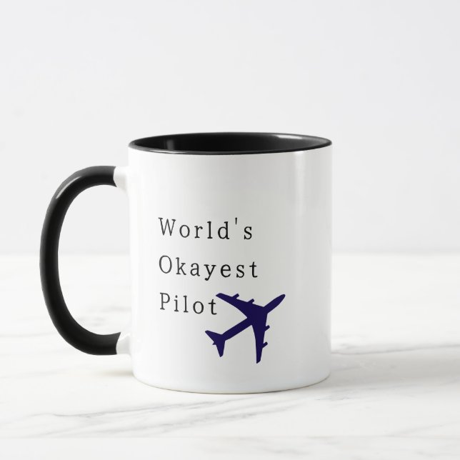 Världens okejaste pilot, rolig citat mugg (Vänster)