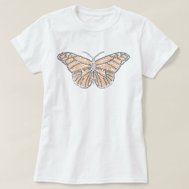 Världens ord för Monark Fjäril T-Shirt (Design framsida)
