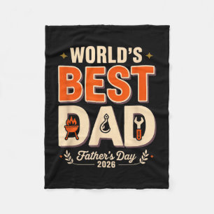 Världens pappa grillmästare rolig bbq humor fäder fleecefilt