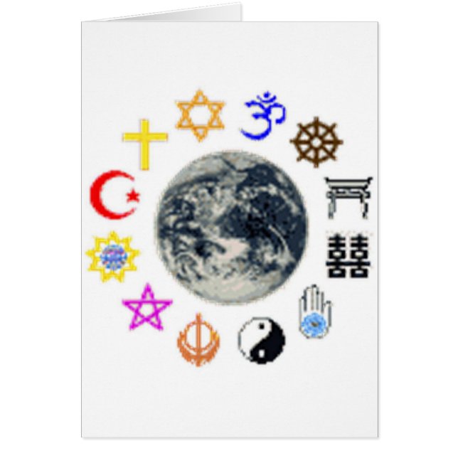 VÄRLDENS RELIGIONER HÄLSNINGSKORT (Framsidan)