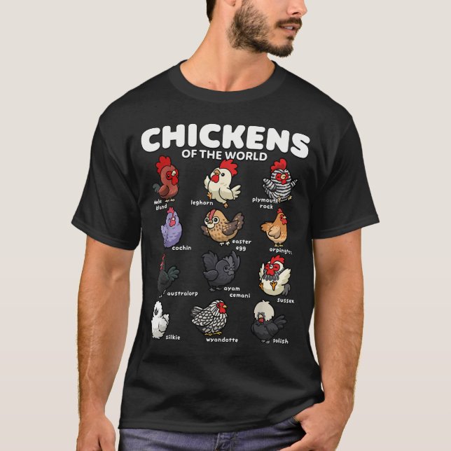 Världens roliga serietecknade höns t shirt (Framsida)