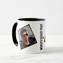 Världens sexigaste pilot, snyggt citat & foto mugg
