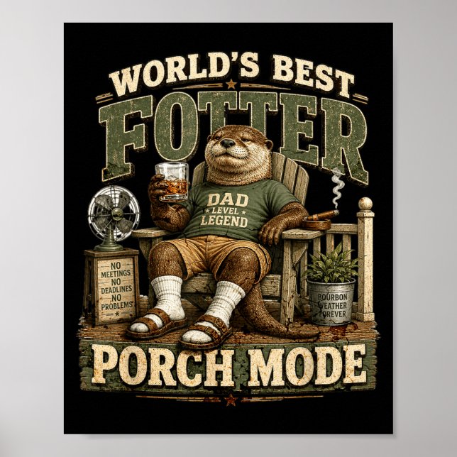 Världens snyggaste veranda-läge rolig utter pappa  poster (Framsidan)