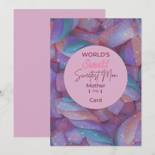 Världens sötaste mamma  tack kort (Fram/baksida)