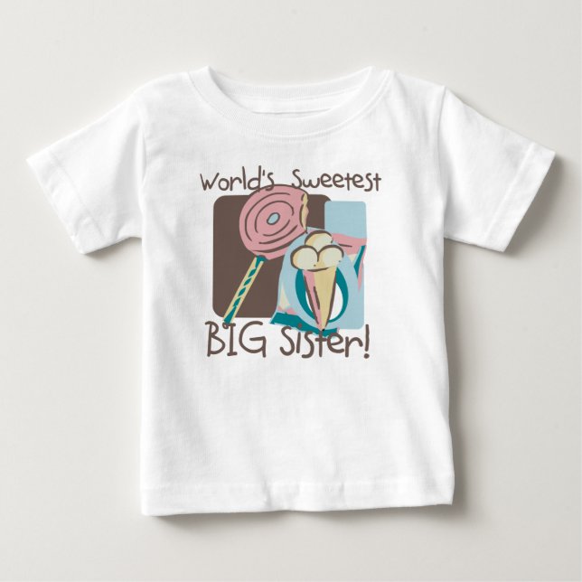 Världens sötaste stora syster tee shirt (Framsida)