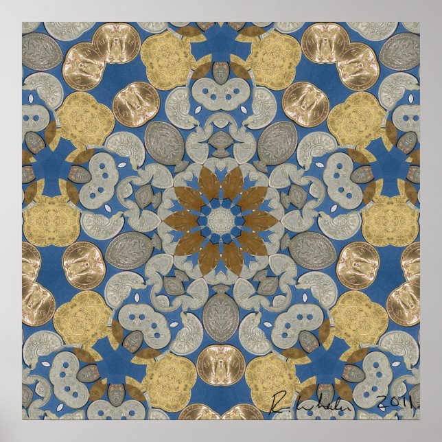 Världens stjärnblomma med mynt poster (Framsidan)