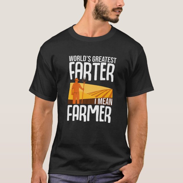 Världens största Farter Farmer Funny Joke Sarcasti T Shirt (Framsida)