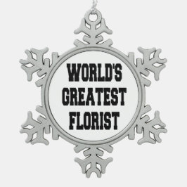 Världens största florist snöflinga pewter julgransprydnad