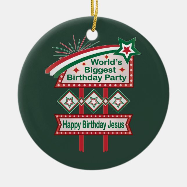 Världens största Födelsedagsfest Marquee Julgransprydnad Keramik (Framsidan)