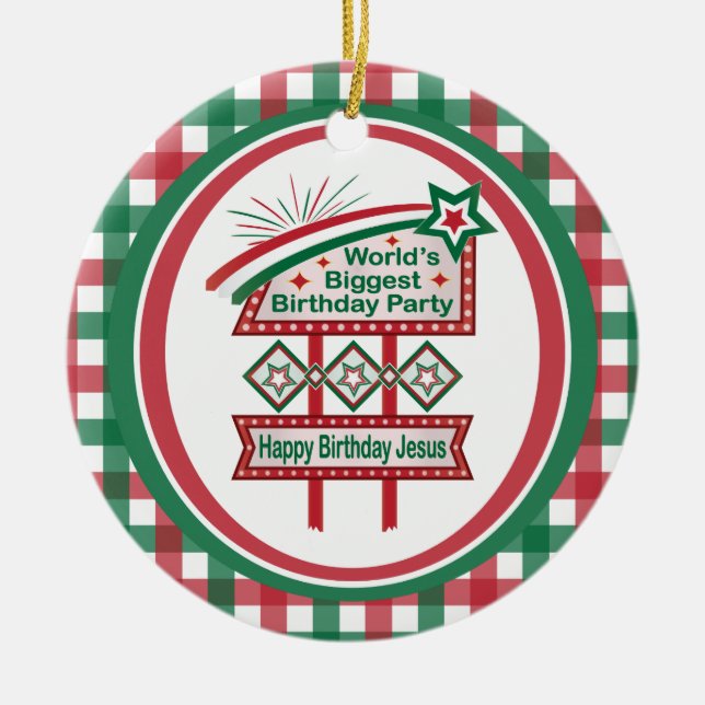 Världens största Födelsedagsfest Marquee Julgransprydnad Keramik (Framsidan)