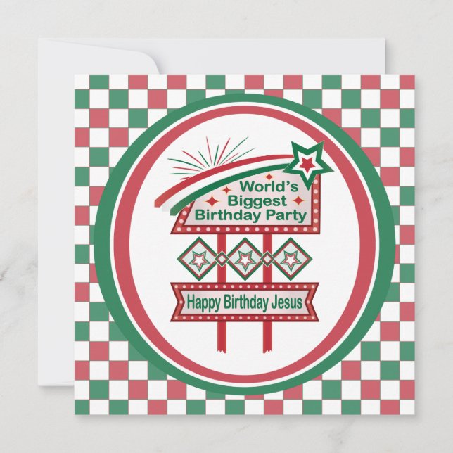 Världens största Födelsedagsfest Marquee Kort (Framsida)