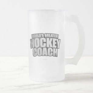 Världens största hockey Coach Frosted Glass Beer M Frostat Ölglas
