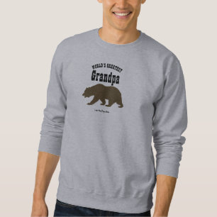 Världens största morfar Pappa Bear Grandfather Gif Lång Ärmad Tröja