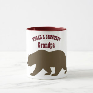 Världens största morfar Pappa Bear Grandfather Gif Mugg