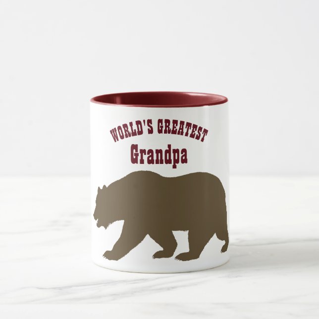 Världens största morfar Pappa Bear Grandfather Gif Mugg (Center)