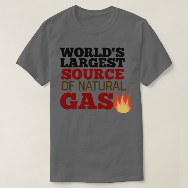 Världens största naturgaskälla 12 t shirt (Design framsida)