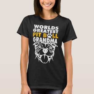 Världens största Pit Bull Grandma Hundälskares Gra T Shirt