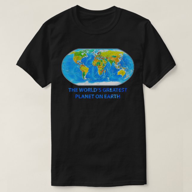 Världens största planet på jorden t shirt (Design framsida)