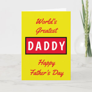 Världens största röd Gult, pappa, Fars dag Kort