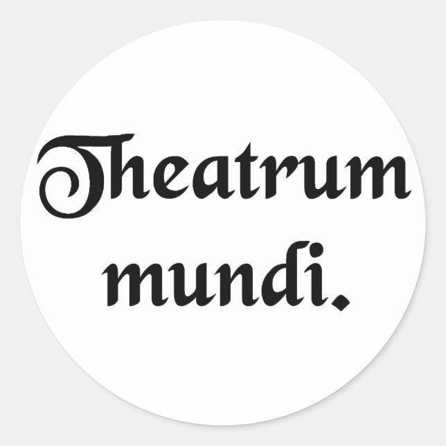 Världens teater. runt klistermärke (Framsida)