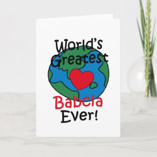 Världens Underbarare Babcia Heart Kort