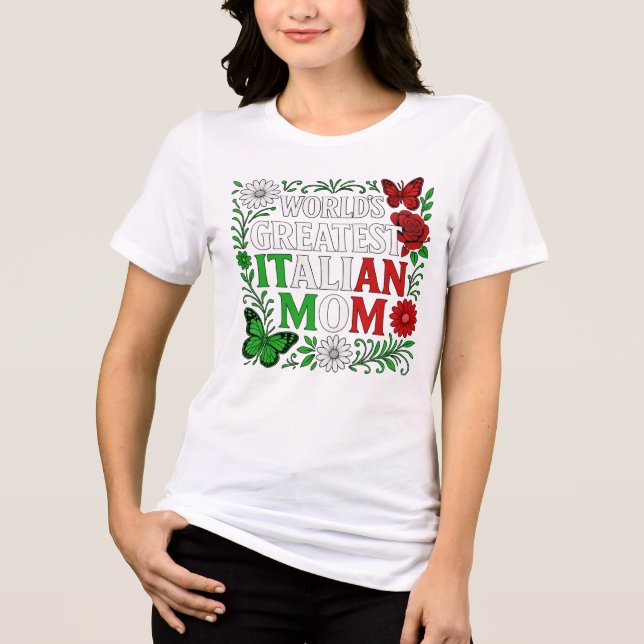 Världens Underbarare italienska Mamma T Shirt (Framsida)