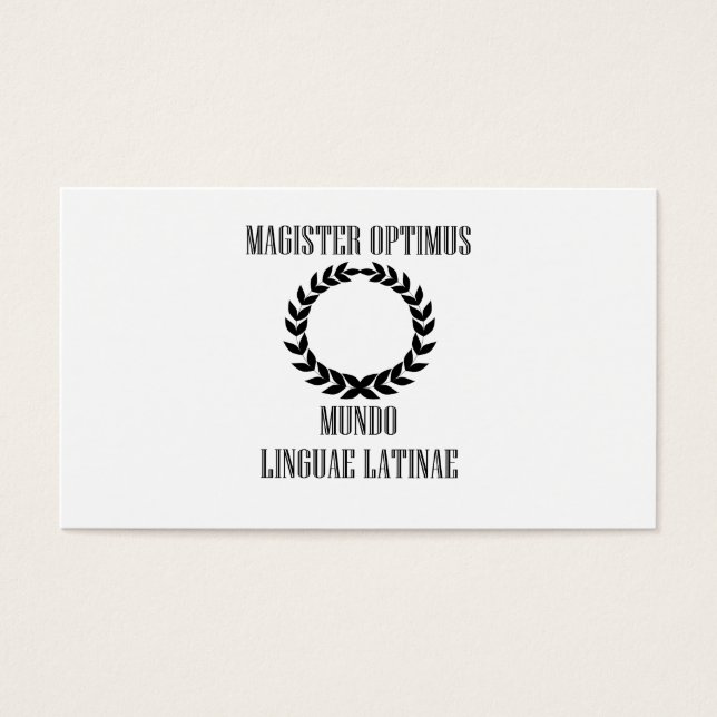 Världens Underbarare latinska lärare (hane) Visitkort (Framsidan)