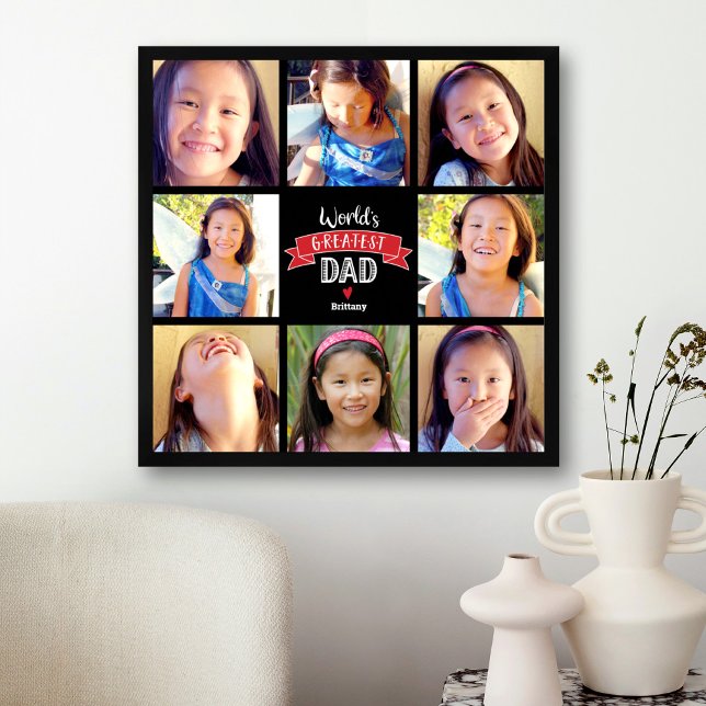 Världens Underbarare Pappa 8 Photo Collage Modern  Poster (Skapare uppladdad)