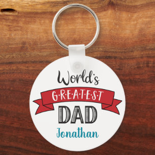 Världens Underbarare Pappa-fetma moderna typografi Nyckelring