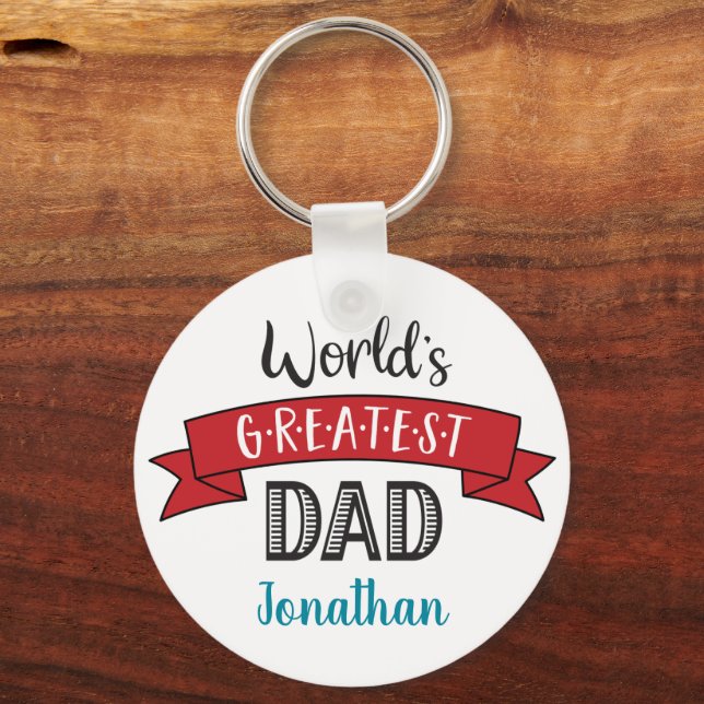 Världens Underbarare Pappa-fetma moderna typografi Nyckelring (Framsida)
