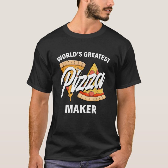 Världens Underbarare Pizza Maker T Shirt (Framsida)