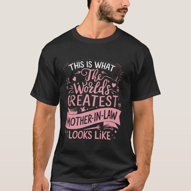 Världens Underbarare Svärmor Funny Rosa Mor T Shirt (Framsida)