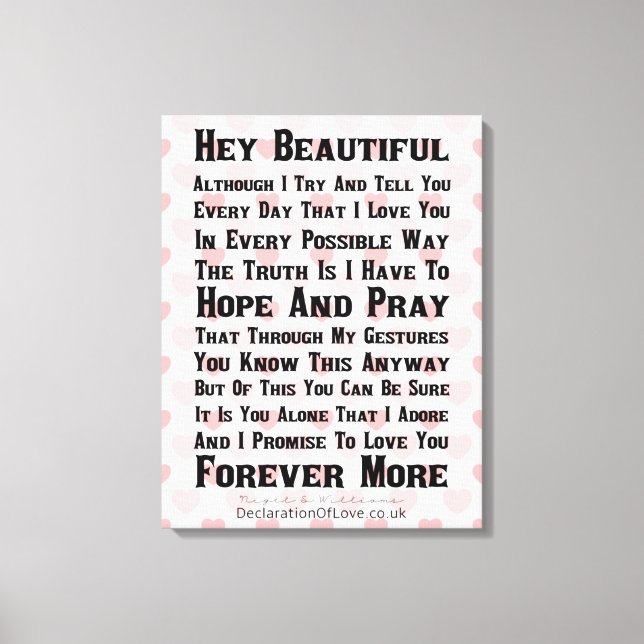 Världens vackraste flicka canvastryck (Framsida)