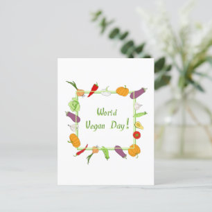 Världens vegetariska dag minimalistisk söt     vykort
