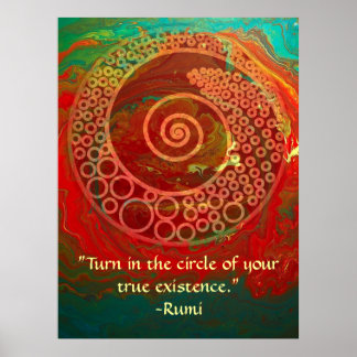 Världer över -rumi och poetisk konst poster
