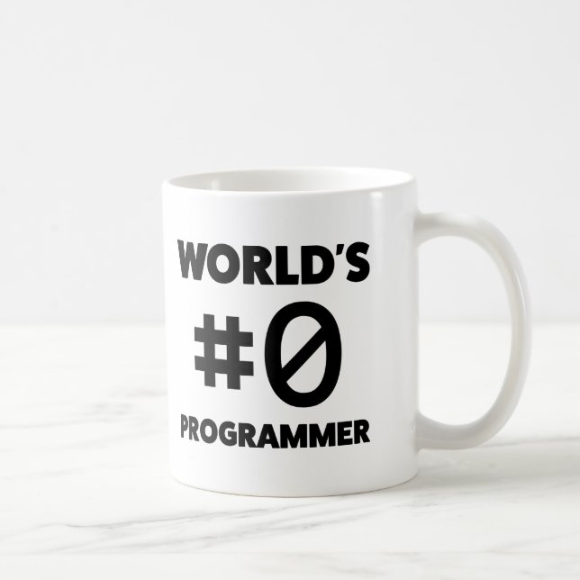 Världs #0-programmerare kaffemugg (Höger)