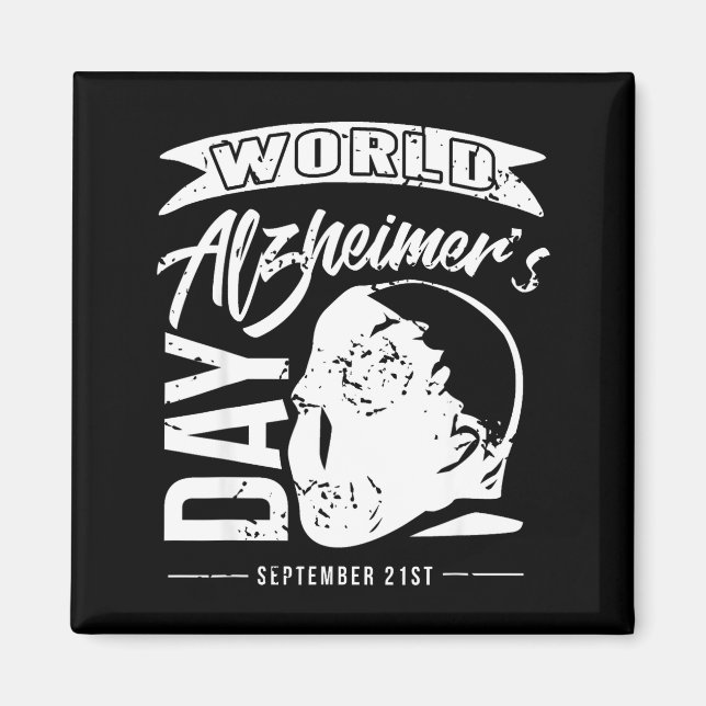 Världs alzheimers medvetandedag minnesstöd magnet (Framsidan)