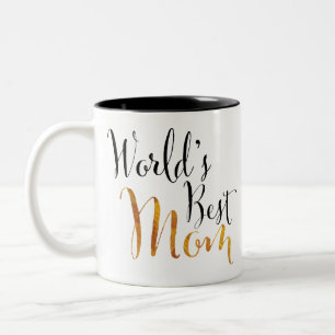 Världs bäst design för mamma (guld) för Två-Tonad mugg