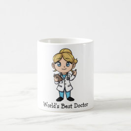 Världs bäst doktor - gulligt blont blåögt kaffemugg