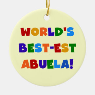 Världs Bäst-est Abuela ljusa färger Tshirts Julgransprydnad Keramik