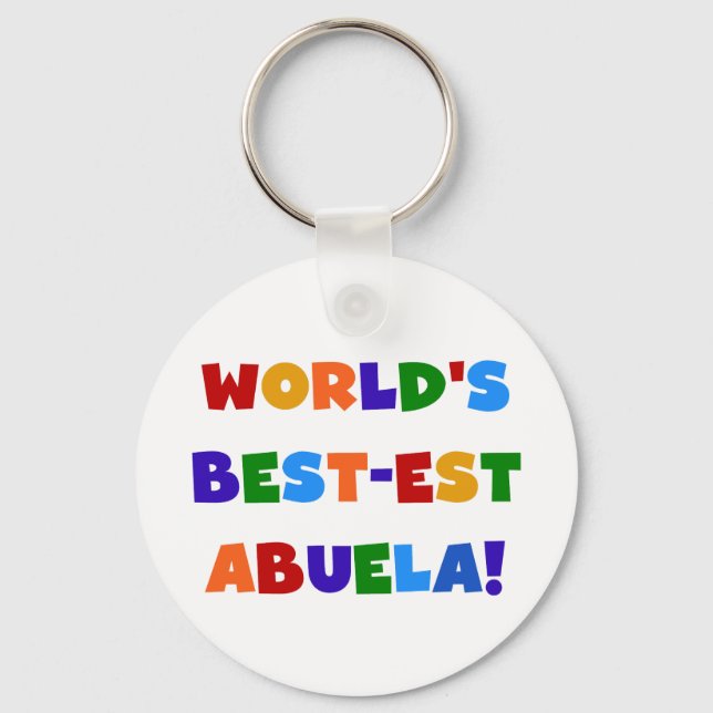 Världs Bäst-est Abuela ljusa färger Tshirts Nyckelring (Framsida)