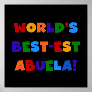 Världs Bäst-est Abuela ljusa färger Tshirts Poster