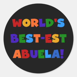 Världs Bäst-est Abuela ljusa färger Tshirts Runt Klistermärke